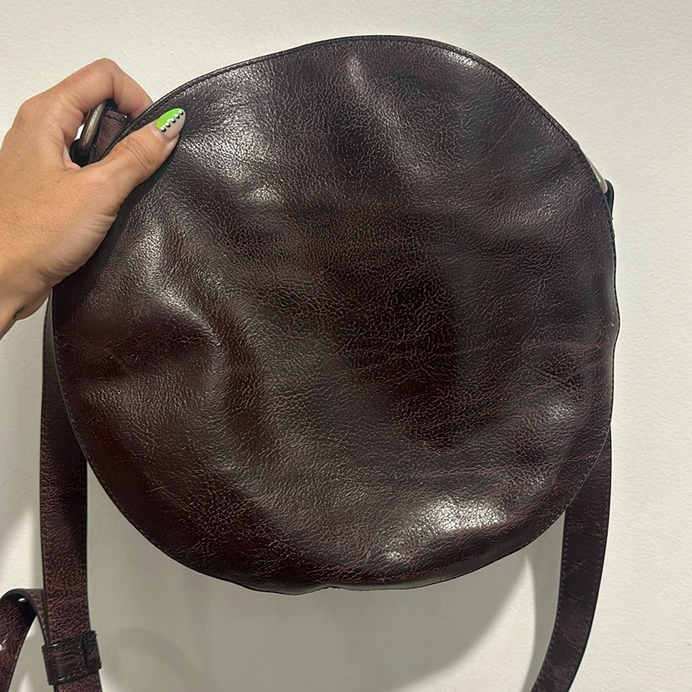 Leather Crossbody Round Bag - Picture 1 of 7